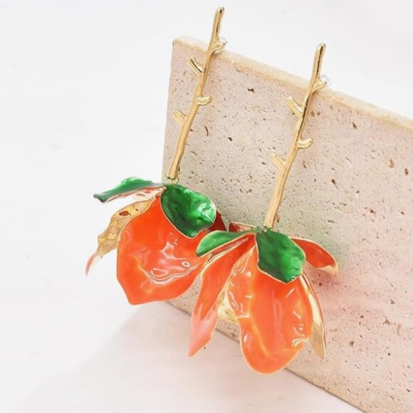 Anthropologie Long Golden Petal Flower Earrings - Picture 3 of 5